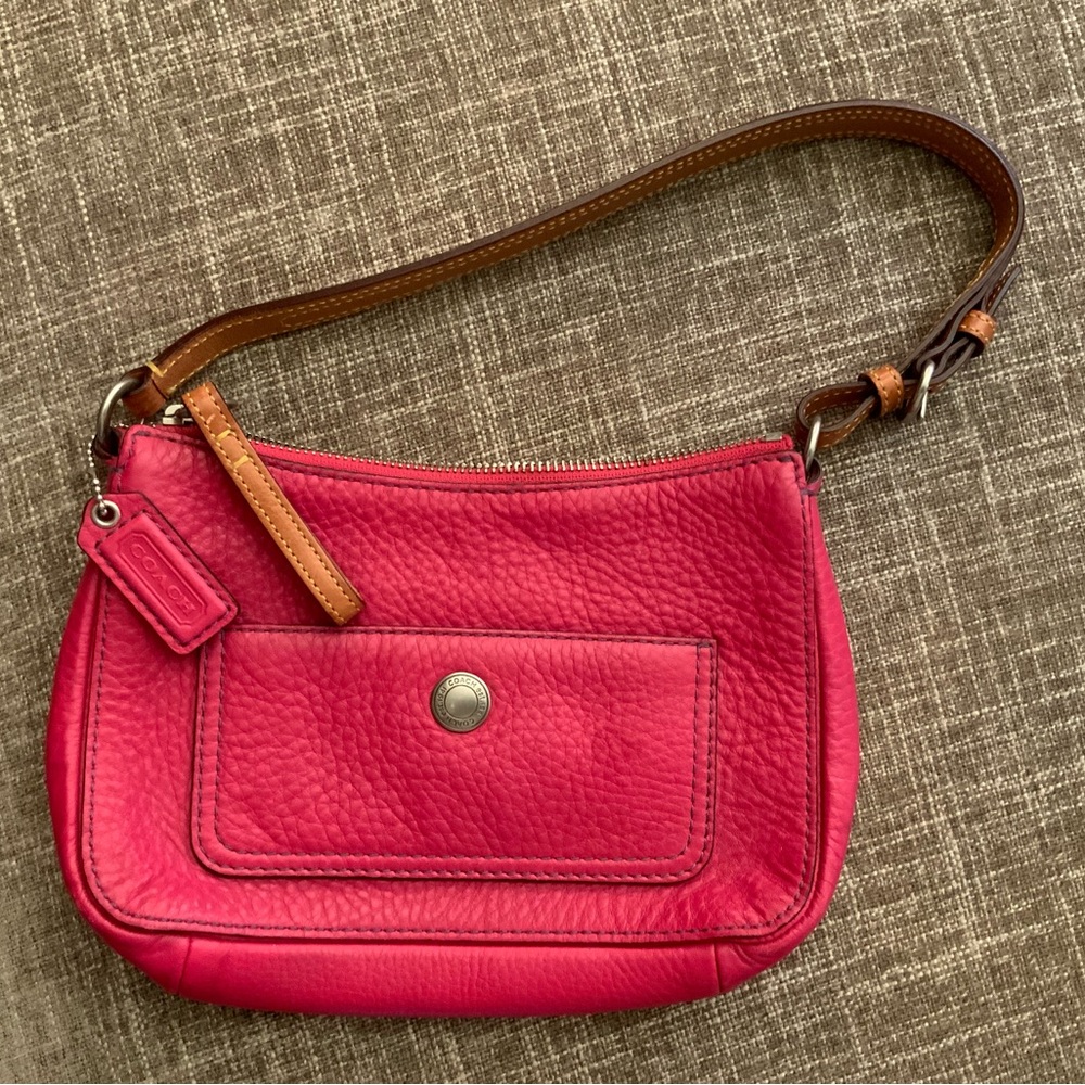 Coach Fuchsia Leather Shoulder Bag